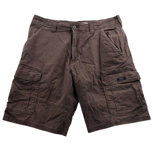 Wrangler Mens Cargo Shorts Size 34x10 Relaxed Fit Flat Front Casual Brown Classi - Picture 1 of 15